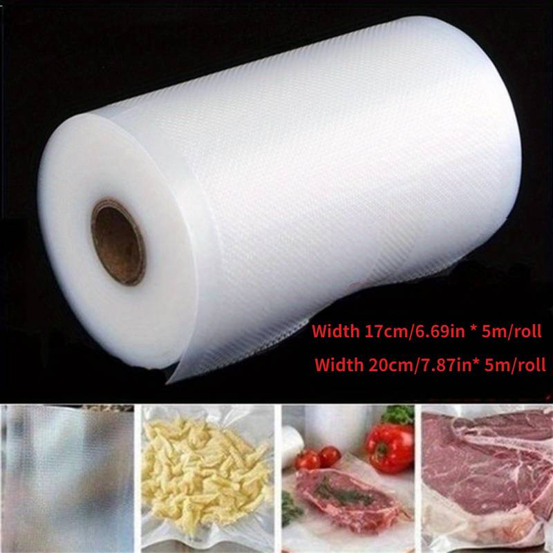 TEMU Vacuum Sealer Bags For Food Storage - Keep Meals Fresh With Durable Pe Material, 12/15/17//25/28cm X 500cm Rolls, For Easy Labeling, Food Vacuum Sealer Bags