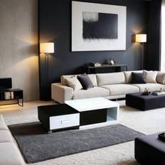 Soffbord Kingsbridge Vit/Svart 125x65x36cm