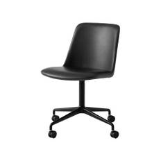 &Tradition Rely HW23 kontorsstol läder silk black, svart stativ