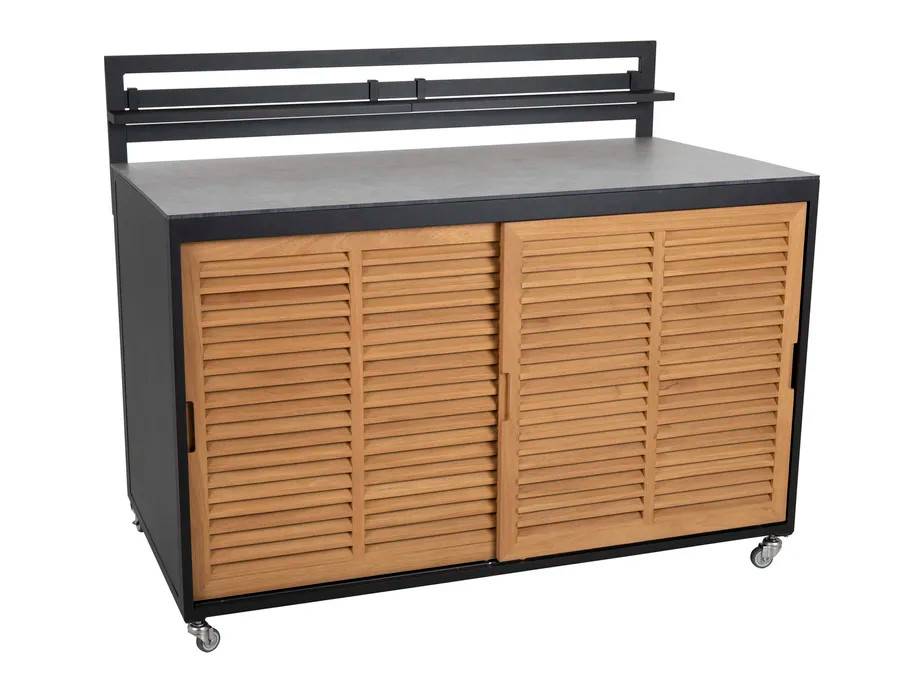 Brafab Fornax utekök Svart/teak 140 x 114 x 74 cm
