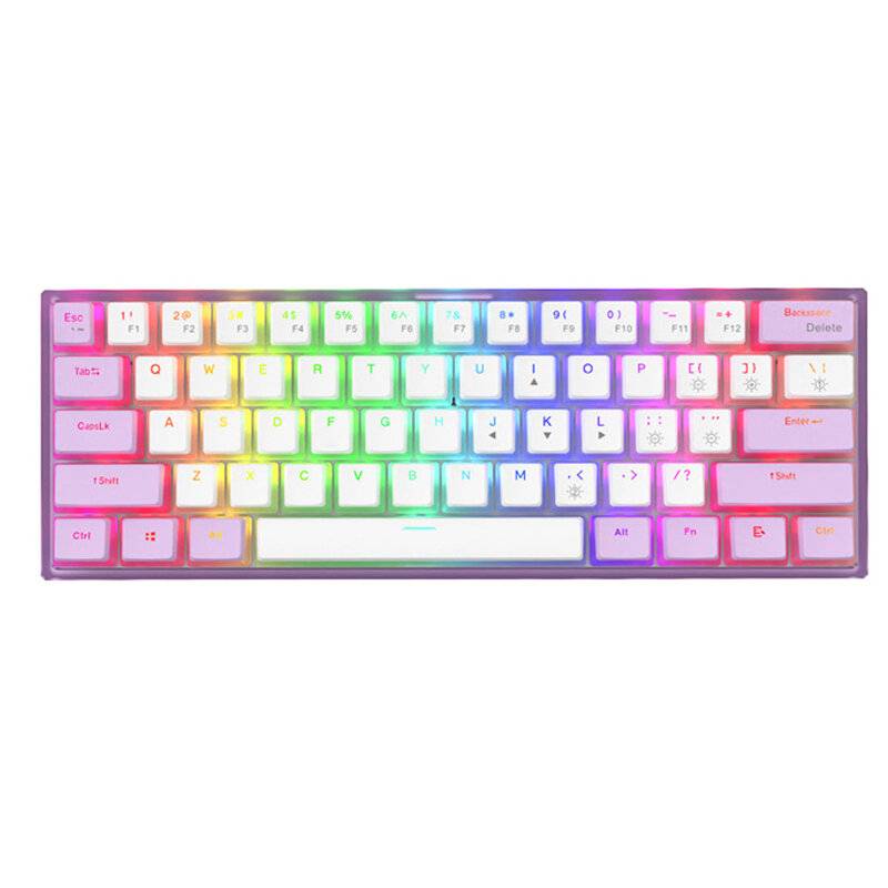 XVX Womier WK61 61 Keys Wired Mechanical Gaming Tangentbord Hot Swappable Färgöverföring PBT Pudding Tangentbordstryckni