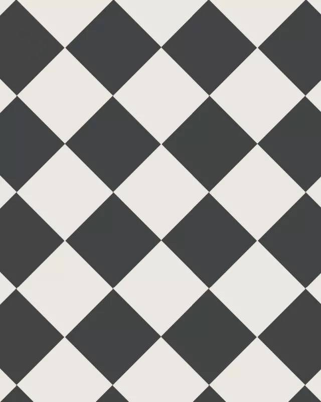Klinker - Schackrutigt 15 x 15 cm svart/vit