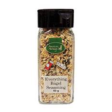 American Heritage Everything Bagel Seasoning, mångsidig kryddblandning med rostad vitlök, lök, sesamfrön, vallmofrön och kaliforniskt havssalt, perfekt för färskost, smörgåsar, kött och mer, 60 g