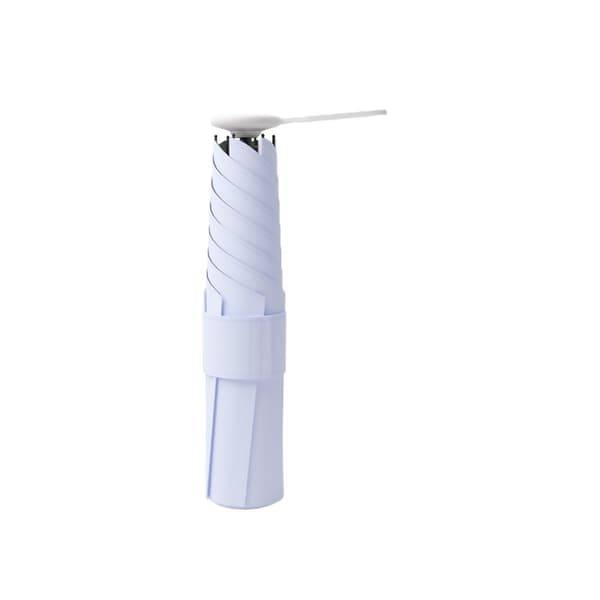 Mini reseparaply UPF50+ solskydd och vattenavvisande för pendling och resor, 210T svartbelagd, 6 ribbor, 147.6g aluminiumram Blue