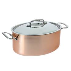 de Buyer Ino Cuivre kobber oval gryde  incl stållåg 30 cm