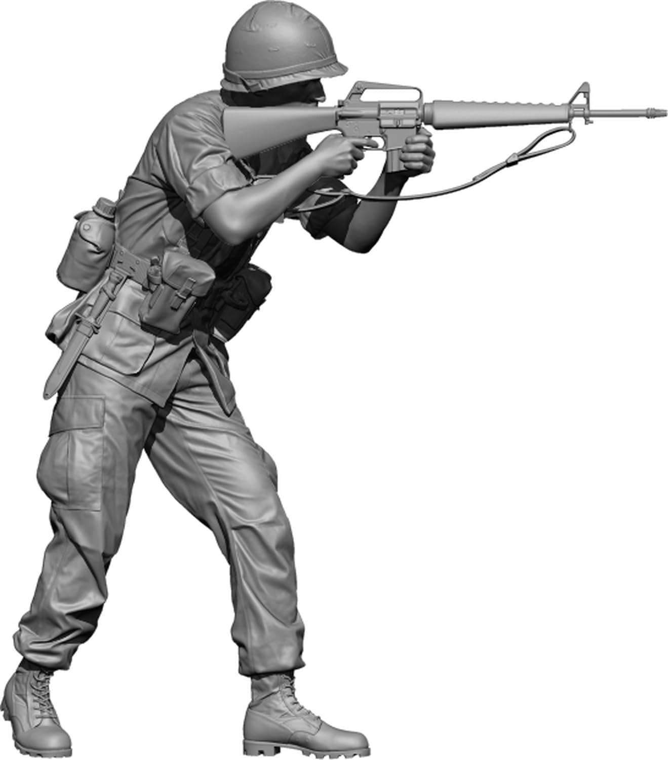 H3 Models Scale Modern American Vietnam Soldier 3D Printer Kit HS48101 1/48 Stop! (Human)