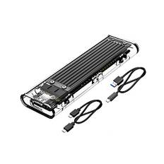 ORICO M.2 NVME SSD Gehäuse, USB C Adapter USB 3.2 Gen2 (10Gbps), Transparent Externe M2 Gehäuse für PCIe M-Key/B+M Key NVMe SSD 2230/2242/2260/2280, Schwarz -TCM2