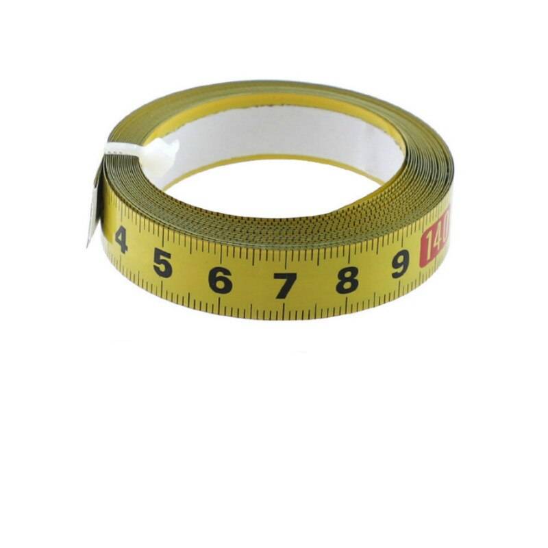 Metriskt stål geringsband måttband 0.5 '' självhäftande skala linjaltejp 1-5m för fräsbord såg t-track träbearbetningsverktyg - 3m omvänt