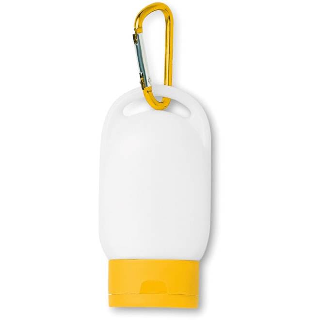 30 ml solkräm lotion med logotyp, Företagsgåvor - Gul