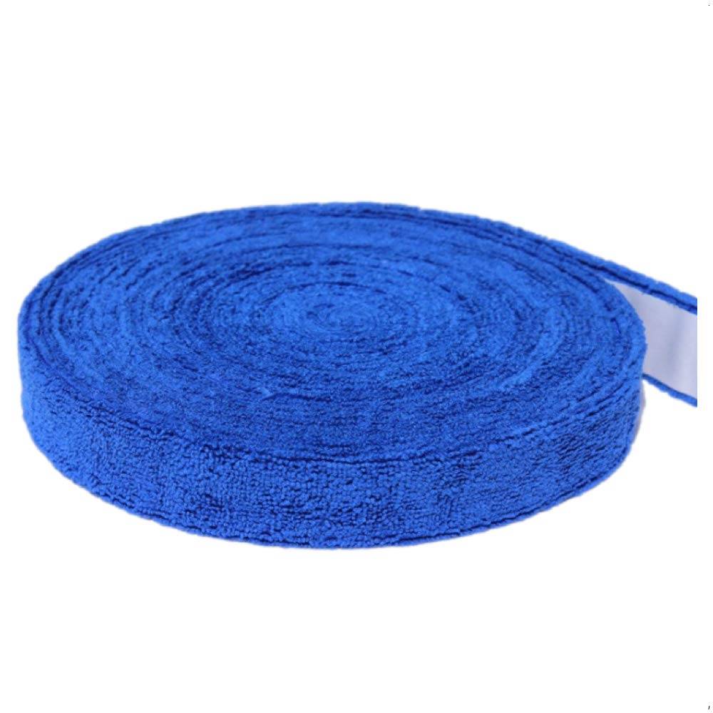 TKY Towel Tennis Grip Tape for Badminton and 10m Grip, Rackets, Anti-Slip, Sweat-Absorbing, Dirt-Absorbing, (Blue) blå