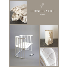 Luksuspakke - Babybay Maxi bedside crib - Beige / Milk (Hvid)