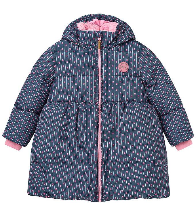 Copenhagen Colors Dynejakke - Long - Noos - Navy Flower Aop - Copenhagen Colors - 6 år (116) - Dunjakke