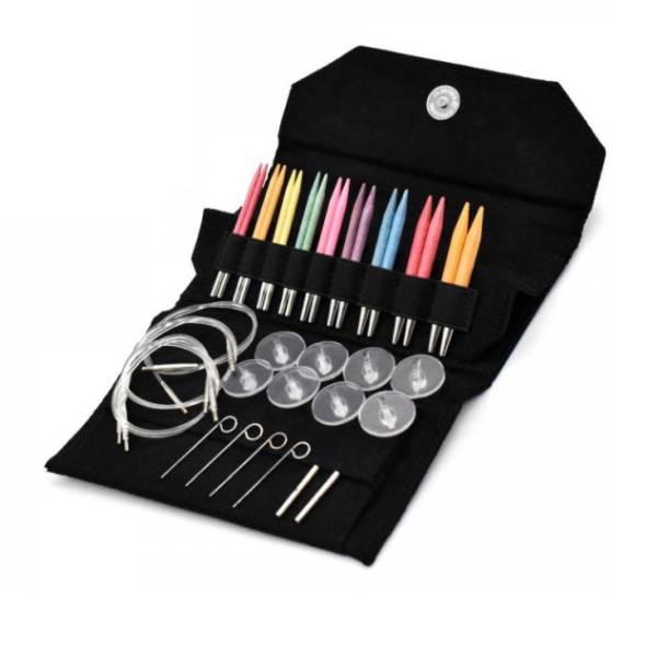 LYKKE Utbytbara Rundstickor Set Colour, Svart, 9 cm