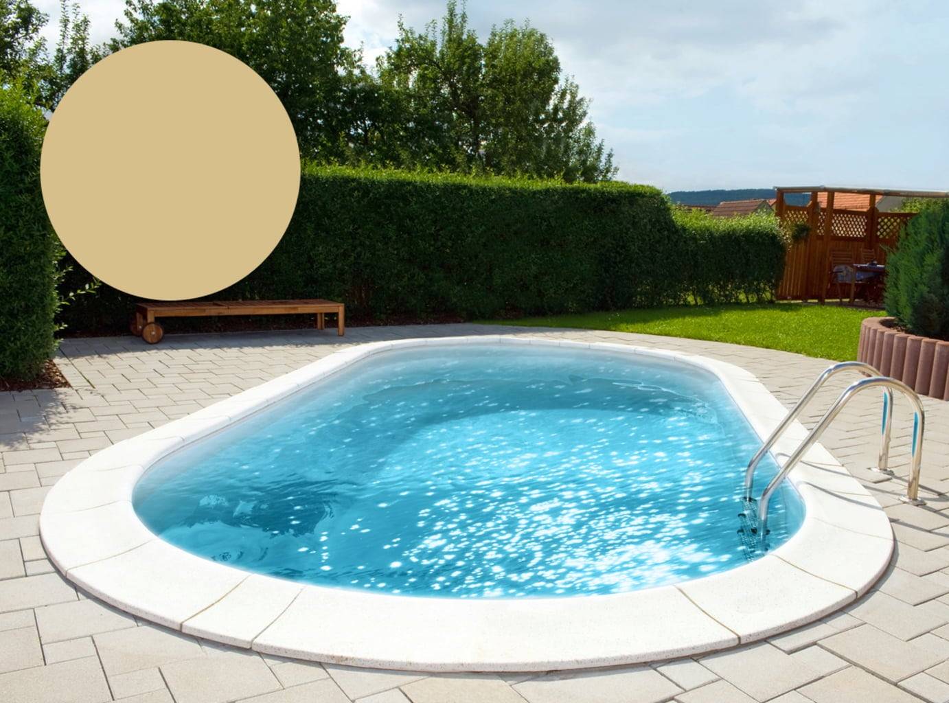 Poolliner Rektangulär 900 x 500 x 150 cm - Sand, Tjocklek 0,8 mm / med kilkant P3 med hörnprofil