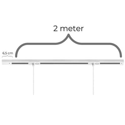 Square lampeskinne til loft til nedhængte lamper (pendler), til 5 lamper, endetilslutning, hvid, 2 meter