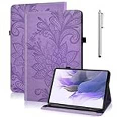 TUOLISG Fodral för Lenovo Tab M10 Plus 3rd Gen 10,6 tum 2022(TB-125F/TB-128F) PU-läderfodral med Stylus Pen och automatisk sömnväckningsfunktion Wallet Cover Case för Lenovo Tab M10 Plus 3. Gen – lila