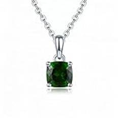 emerald 925 pendel natural chrome diopside green gemstone solid chain fine smycken Made in China