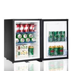 Smad Kühlschrank 12v 230v, 40L, Camping Kühlschrank 12v 230v, Wohnmobil Kühlschrank, Leiser Camper Kühlschrank 12v, für Auto, Wohnwagen, Büro, Absorber Kühlschrank mit Schloss, Wendetür, Schwarz