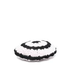 GANNI - striped beret - dam - ekologisk bomull - one size - Svart