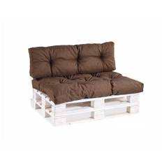 Pallkudde pallkuddar PPI (set (sittdyna 120 x 80 ryggstöd, 120 x 40), brun)