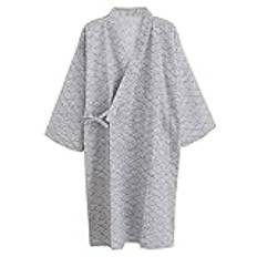 IBLUELOVER Män kvinnor kimono badrock bomull morgonrock sommar lätt lös bekväm nattklänning med ficka ren färg badrock wrap strand badkläder bikini täcka upp, Våggrå, en storlek