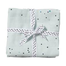 Muslinfilt Burp Cloth 70×70 cm 2-pack Dreamy Dots Ljusblå