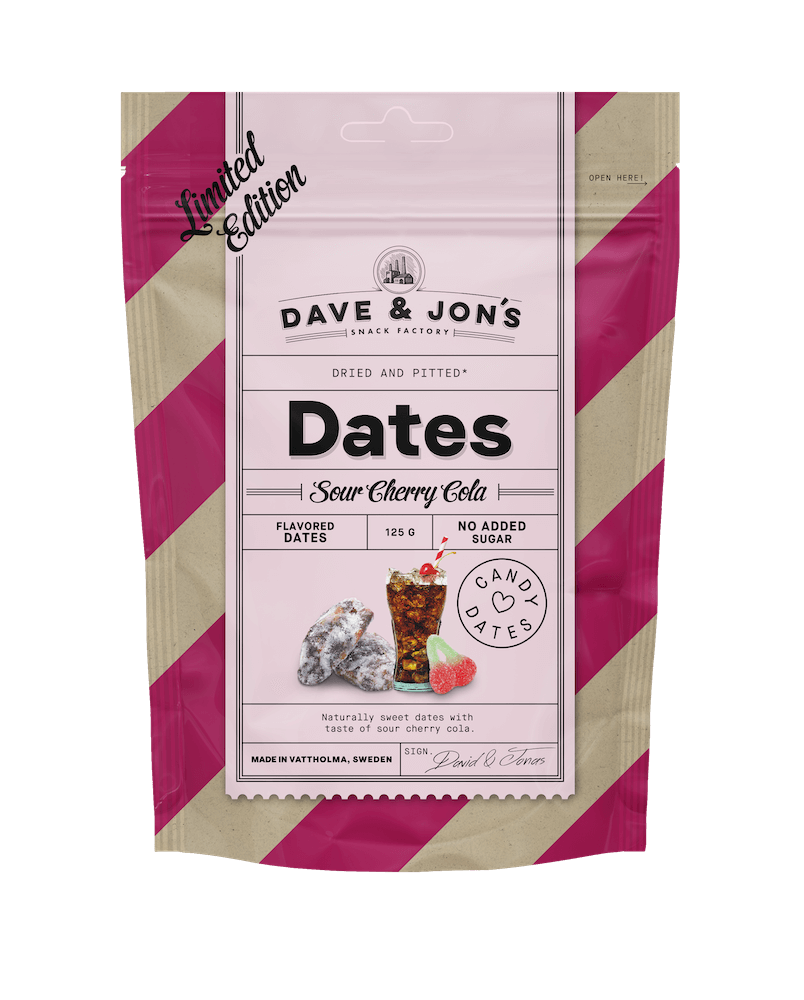 Dave & Jons Dadlar Sour Cherry Cola 125g x 16st