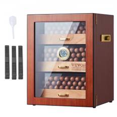 VEVOR 150 Cigar Humidor Cabinet Cedar Cigar Box Luftfugter & Hygrometer & Hylde