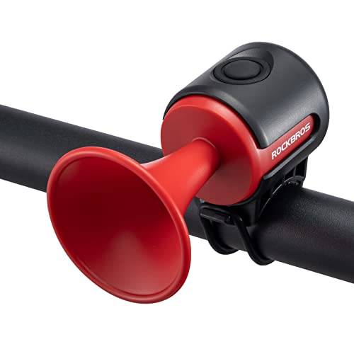 ROCKBROS Ringklocka, 120 dB, mini, högljudd, för barn, flickor, pojkar, vuxna, ringklocka för skoter, trehjulig cykel, barncykel, gångcykel, mountainbike, cykeltillbehör, röd