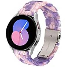 DEALELE Armband kompatibelt med Samsung Galaxy Watch 5/5 Pro/Galaxy 4/4 Classic/Galaxy 3 41 mm/Galaxy Active 2, 20 mm färgglatt hartsreservband för Huawei GT2/GT3 42 mm. (Lila-rosa)