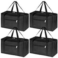 4-pack kabinväskor 40 x 20 x 25 för Ryanair Airlines, vikbar kabinväska för undersäten, duffelväska, kappsäck, handbagage övernattning för kvinnor och män, BLÅ, 40 x 20 x 25 cm, Kabinväska