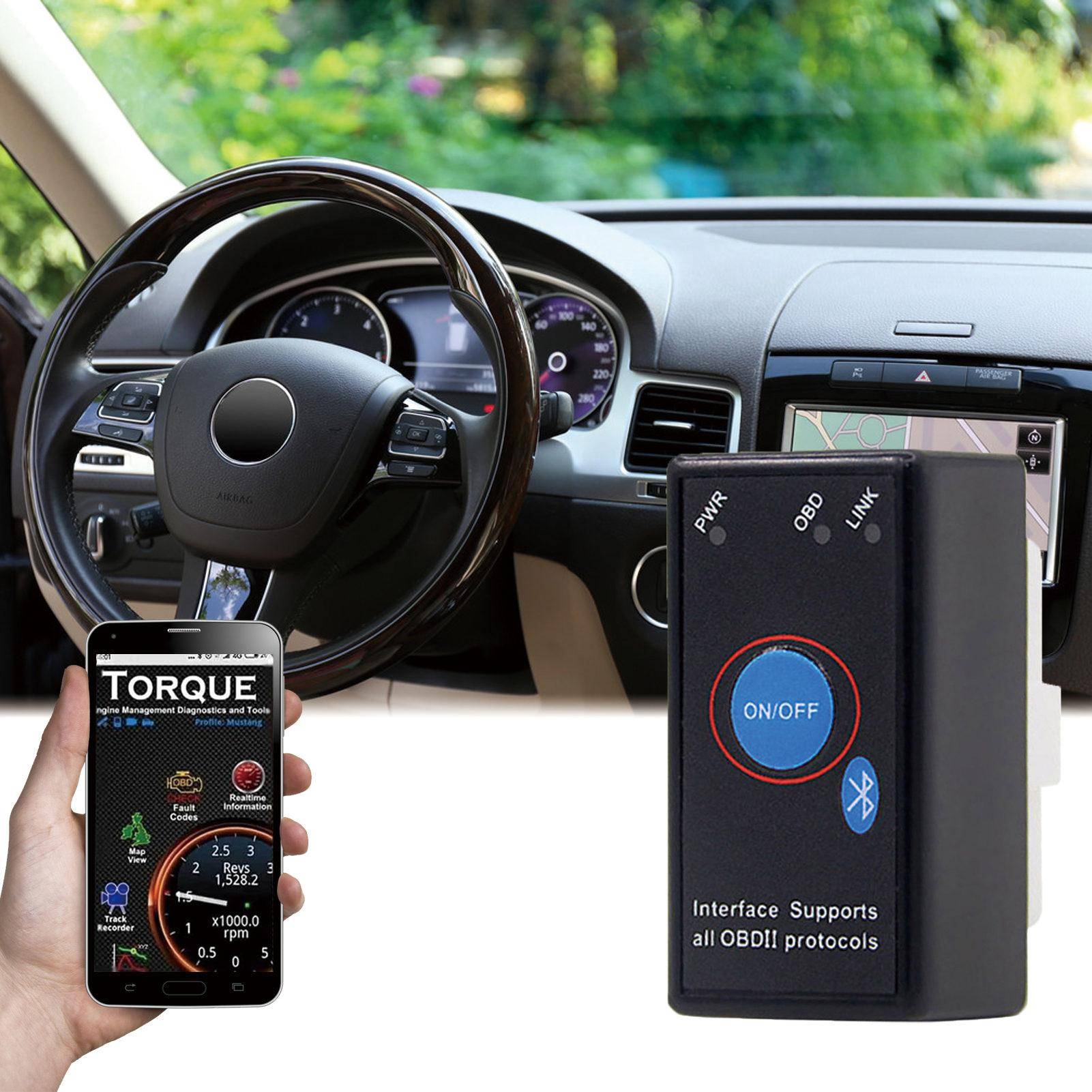 ELM 327 V 1.5 OBD 2 Bildiagnostik ODB2 Adapter /IOS ELM327 V1.5 OBD2 Bluetooth-kompatibel 5.0 Skanner Bilverktyg vit