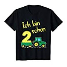 Kinder 2 Geburtstag Junge Trecker Traktor Zwei Zweiter T-Shirt