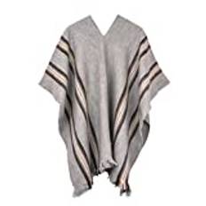 Gamboa Handgjord alpacka herr poncho fleece cowboy mexikansk poncho cape filt, Grå, one size