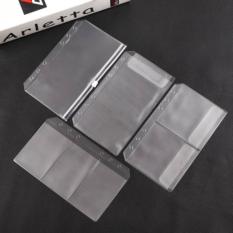 A6 Binder Pockets 6 Holes Cash Envelopes for Budgeting, Clear Zipper Folders for 6-Ring Budget Binder