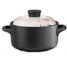 Clay Casserole Pot Casserole Soup Pot Ceramic High Temperature Resistant Hand Painted Cherry -4.8L