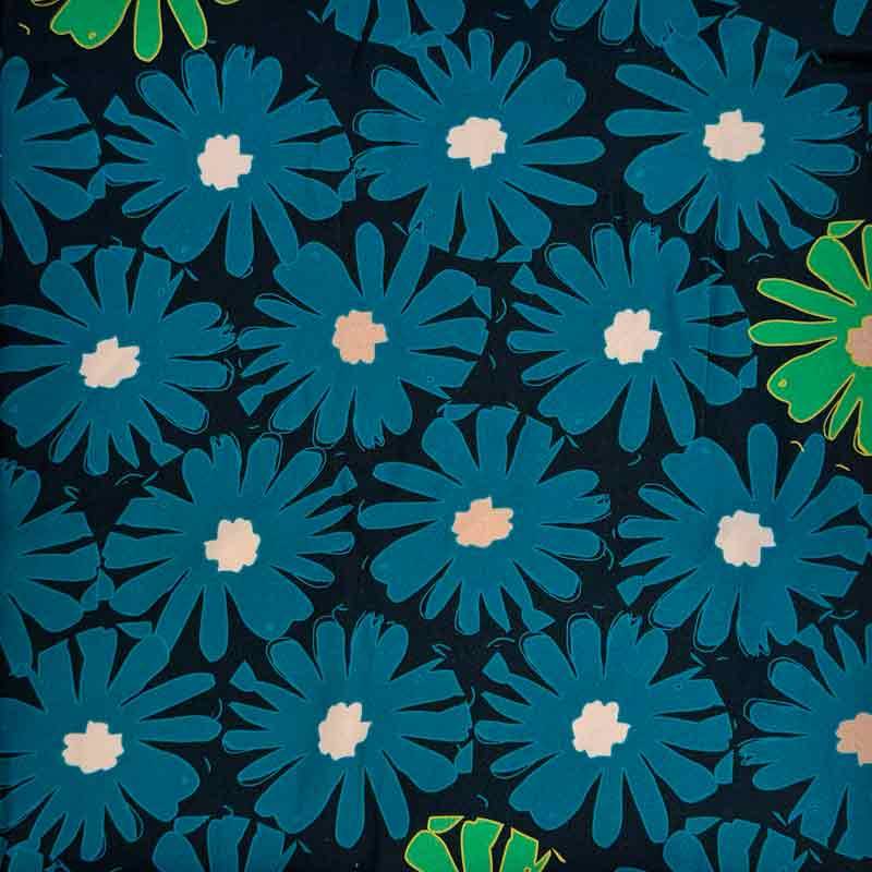 Fast viscose med petrol motiv blomst fra Light and Lush