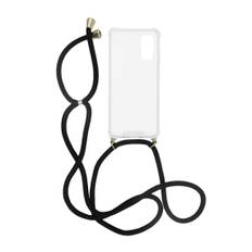 Samsung Galaxy S20 Stöttåligt Skal med Halsband - Transparent/Svart