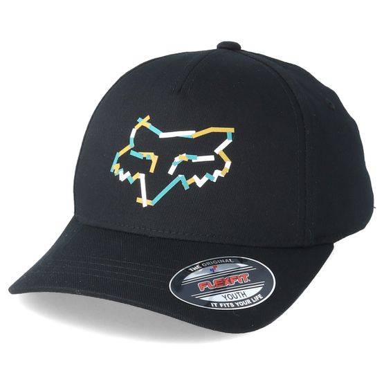Fox - Svart flexfit Keps - Kids Heretic Black Stretch Fit @ Hatstore