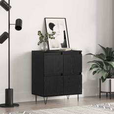 vidaXL Sideboard med lagring med dörr Svart 60 x 35 x 70 cm Konstruerat trä
