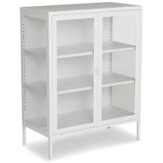 Herman glas skænk/vitrineskab - Hvidt metal 80x40x105 cm