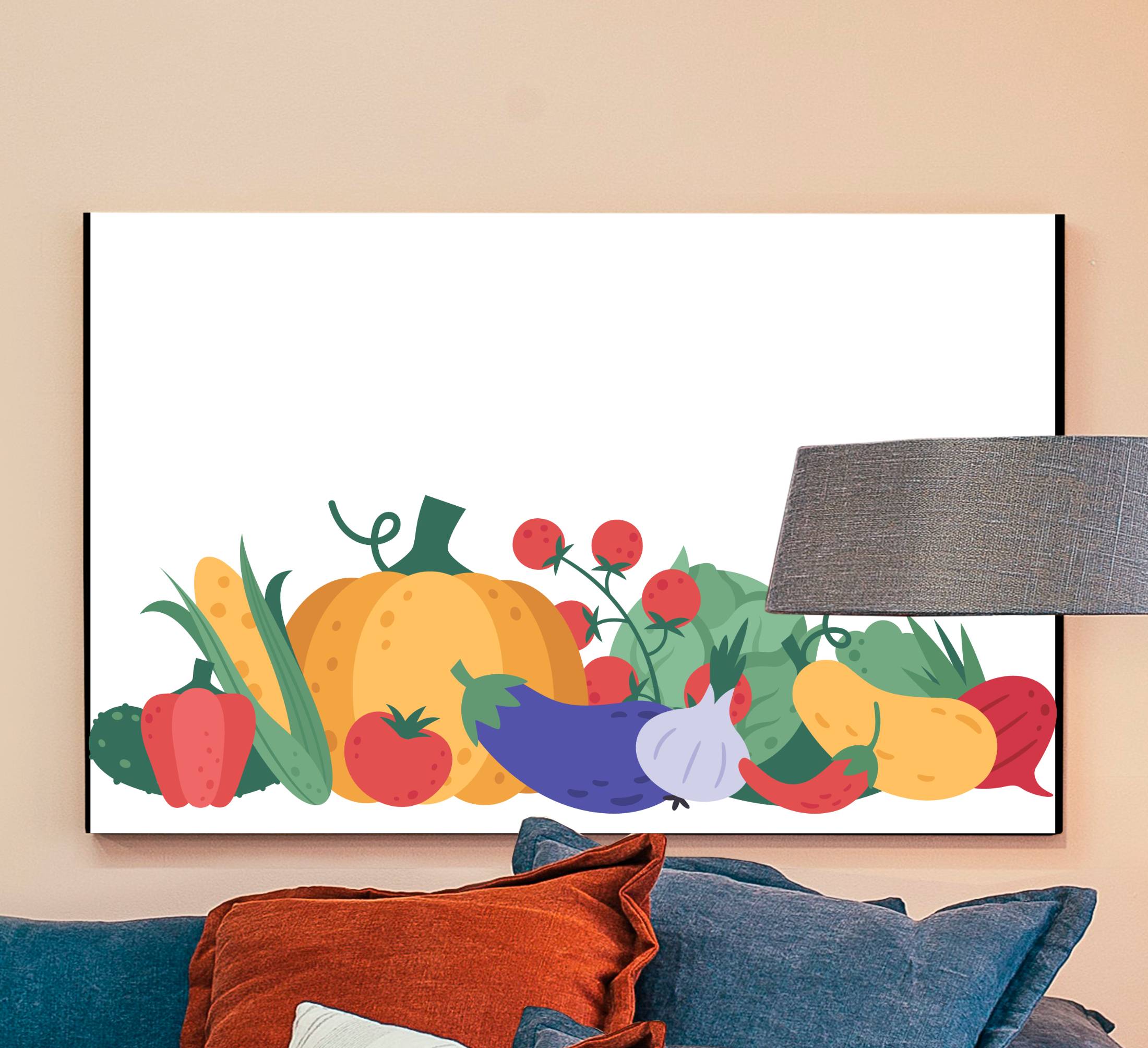 Subtila grönsaker och fruktercanvas tavla konst