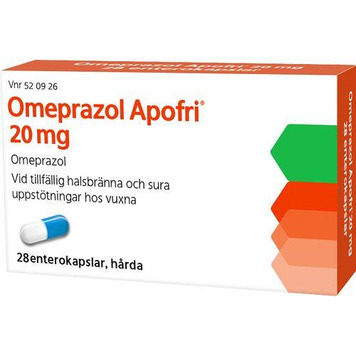 Omeprazol Apofri 20 mg , Enterokapsel, hård, 28 styck