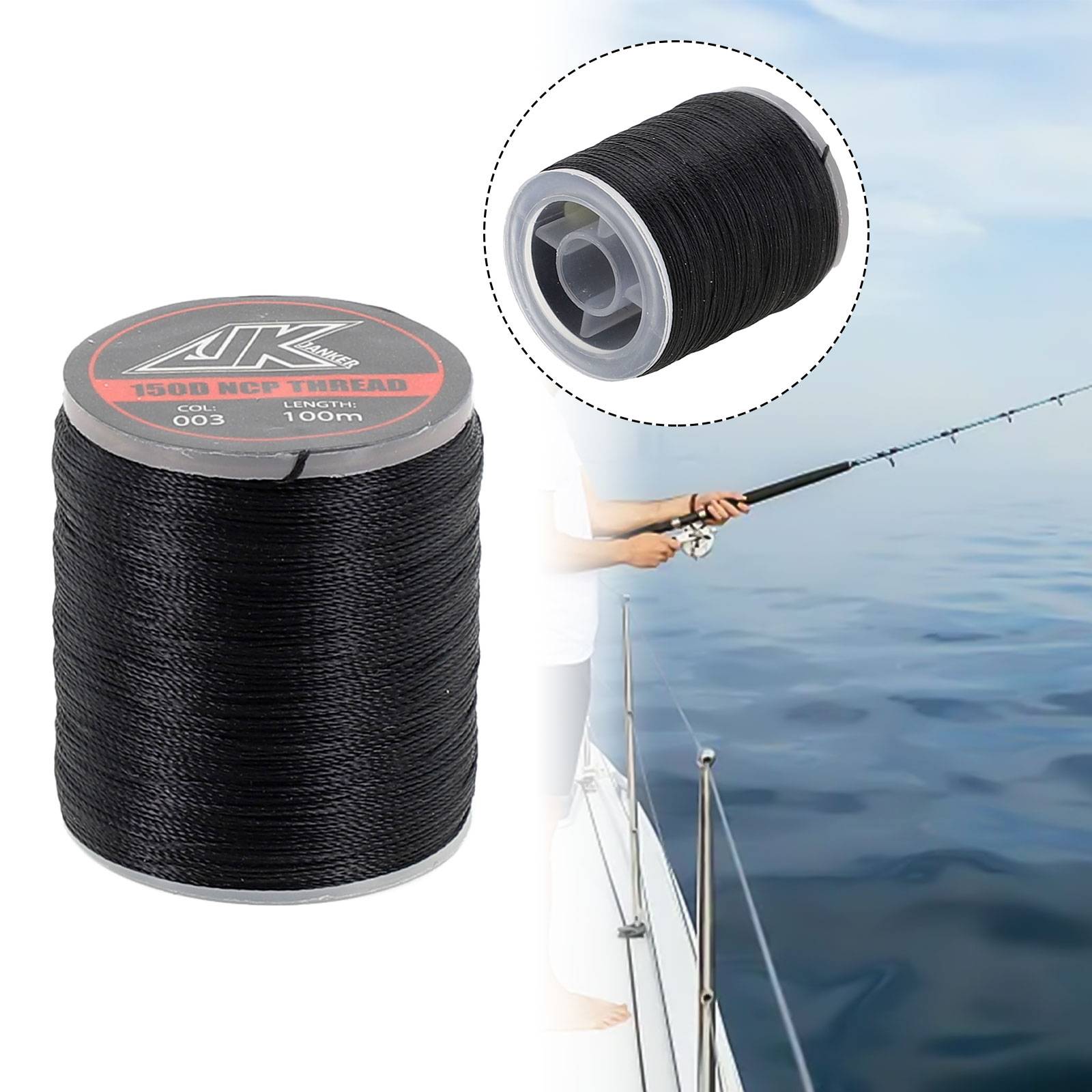100M/Roll Fishing Rod Guide Winding Thread Fly Tying 150D Multicolor Hand-made Wire Ring Fastens Line DIY Accessory Fishing Tool