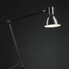 Skærmet skrivebordslampe med klemmefod - sort