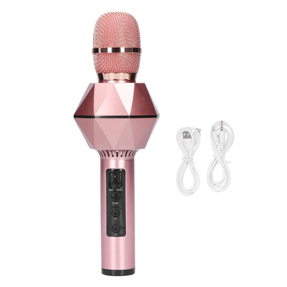 Bluetooth Karaoke Mikrofon Med LED Lys: Trådløse Mikrofoner Til Børn Og Voksne, der Synger - Ideel Stemmemixer Til Fest Og Hjemmebrug, God Kvalitet