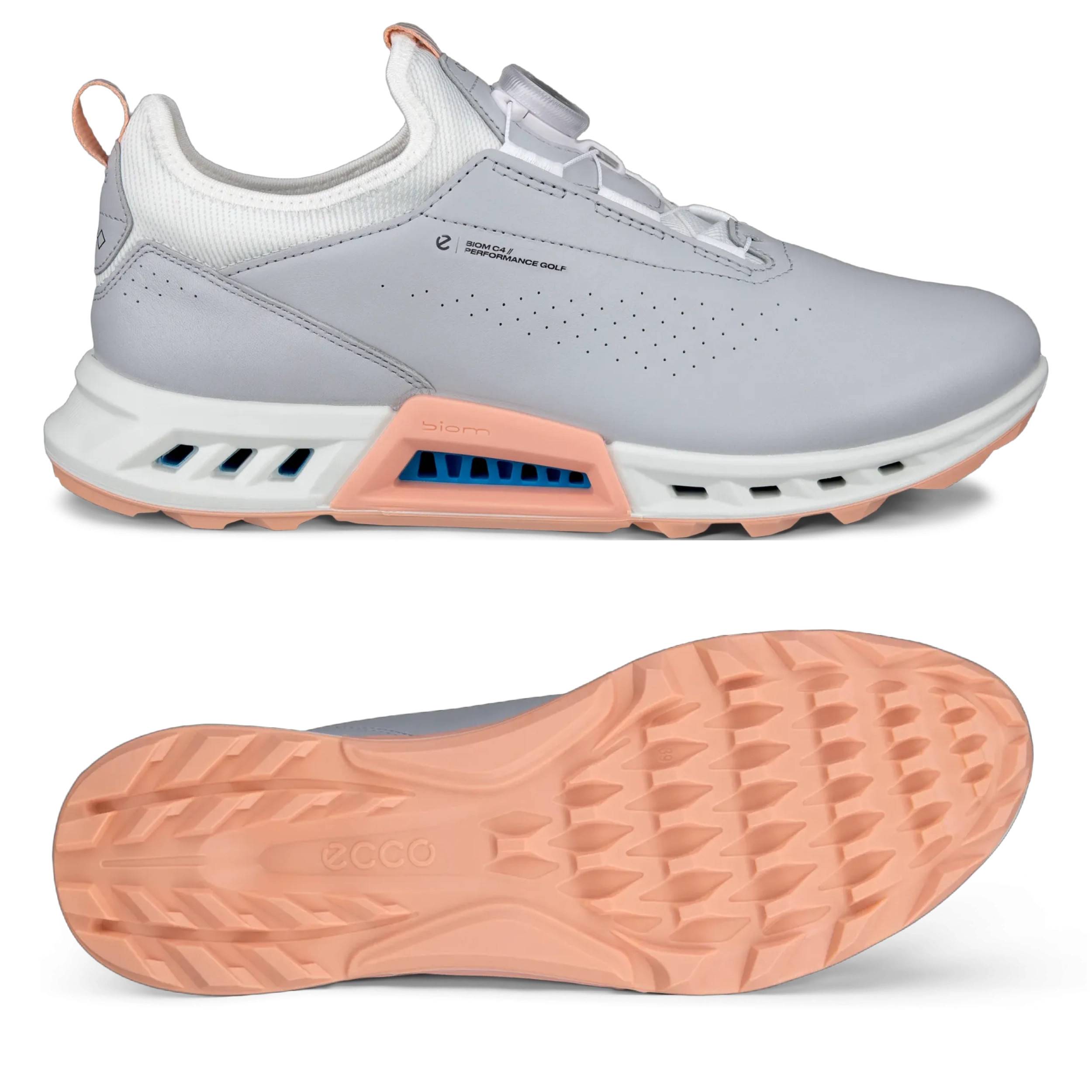 ecco Golf Biom C4 BOA Gore-Tex Surround Golfschuh, grau/hellrot