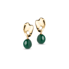 Enamel øreringe AIDA petrol green