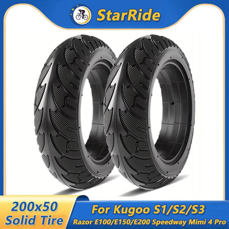 200x50 Solid Tire for Kugoo S1/S2/S3 Razor E100/E150/E200 Speedway Mini 4 Pro Scooter 200*50 Explosion Proof Puncture Tires