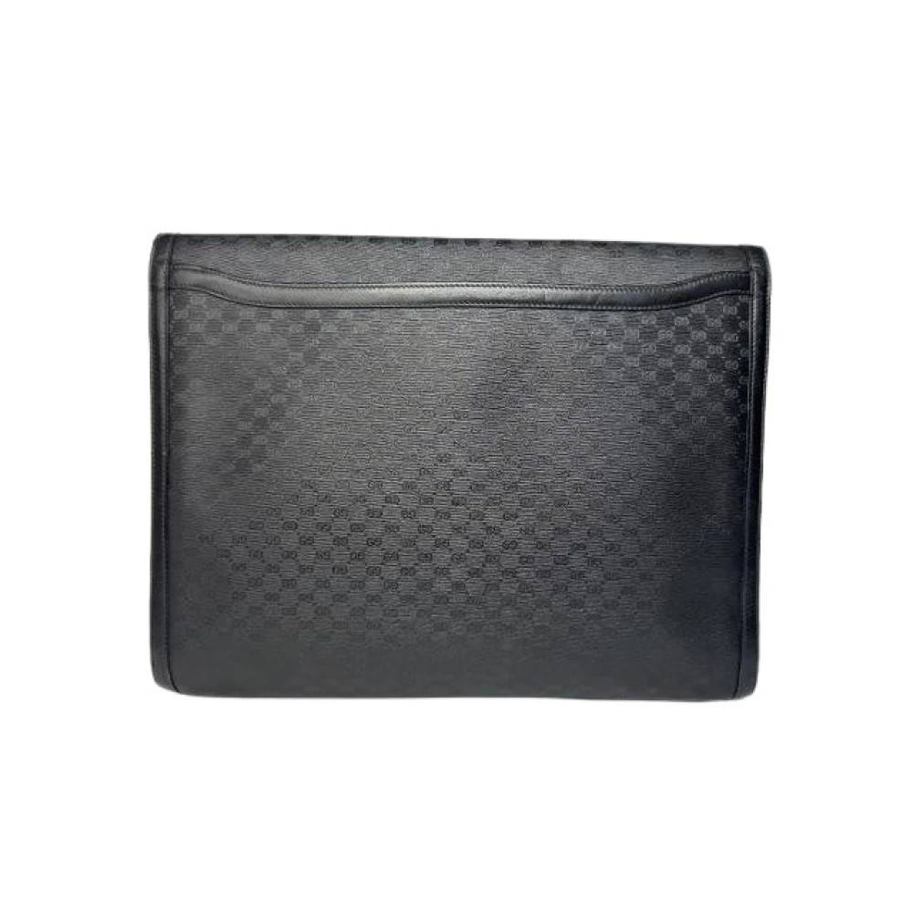 Gucci Vintage Pre-owned Vintage Monogram Clutch - Vintage - Dame - Sort - ONE SIZE - Læder